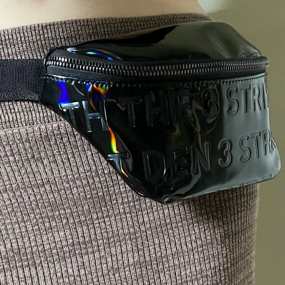 Black Iridescent Adidas Waist Bag - Picture 3 of 7